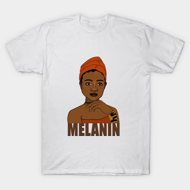 Melanin Queen Black Pride Art T-Shirt by Merchweaver